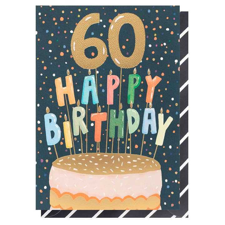 Bolo de Aniversário de 60 Anos | Cartão de Aniversário Masculino | Cartão de Idade por atacado de Louise Tiler