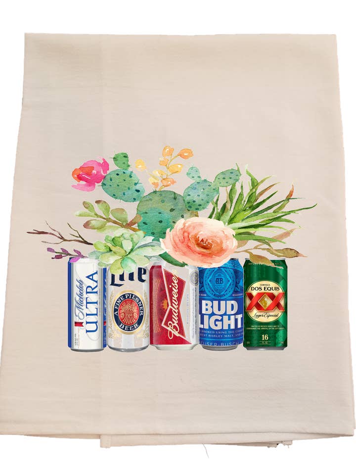 Beer Bouquet Tea Towel for wholesale by Bunnies and Bows