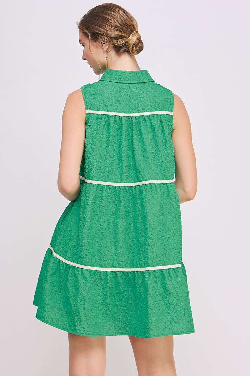 AIBLEE - Venta al por mayor Vestido - Mujer - Vestido mini de vuelo abotonado - Sin mangas15