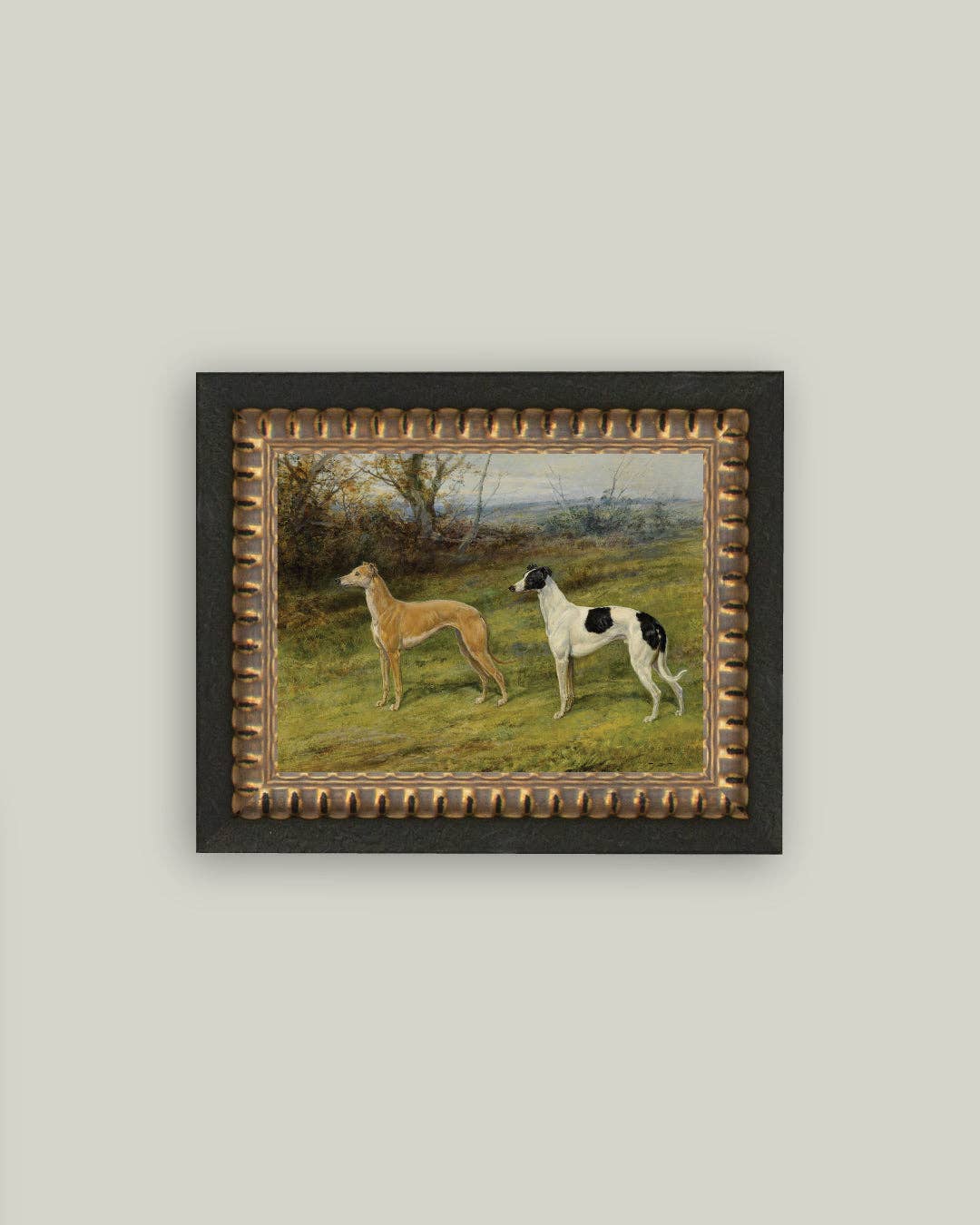 Petal Lane Home - Wholesale Art Print - Greyhound Whippet Dogs Framed Antique Art1