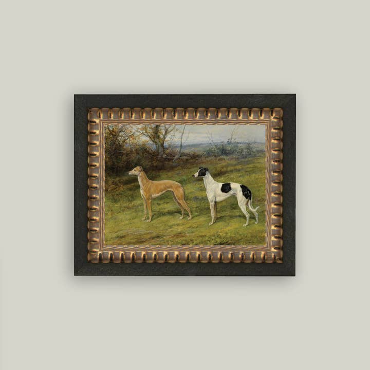 Petal Lane Home - Wholesale Art Print - Greyhound Whippet Dogs Framed Antique Art1