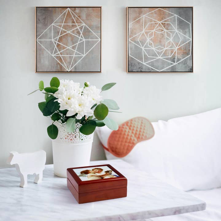 3dRose - Wholesale Jewellery box/organiser - 3dRose, Cupid and Psyche as Children 1890 - L Amour enfants - Bouguereau - baby angel cherubs kiss - classic, Jewelry Box3