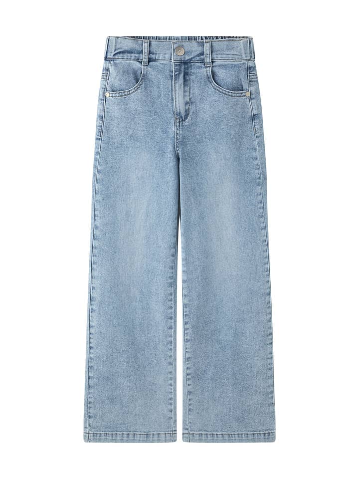 Jeans til piger 7-12 år broderet Wonder & Joy KGV56939 for engroshandel hos Newness Kids