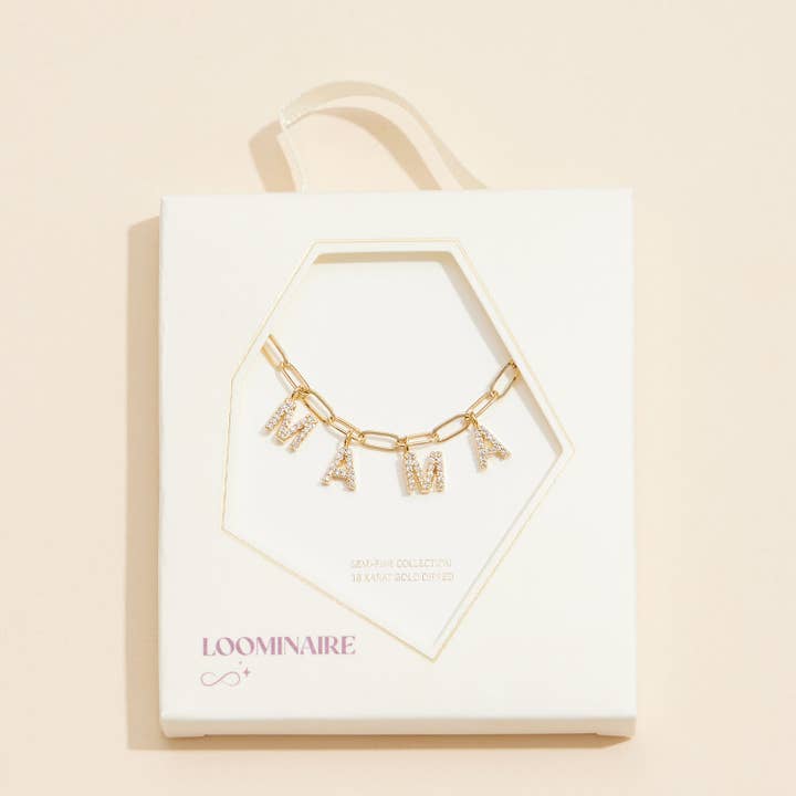 Sparkling "MAMA" Cubic Zirconia 18K Gold Charm Necklace and other Purchase Wholesale cubic zirconia stone. Free Returns & Net 60 Terms on Faire trending on Faire.