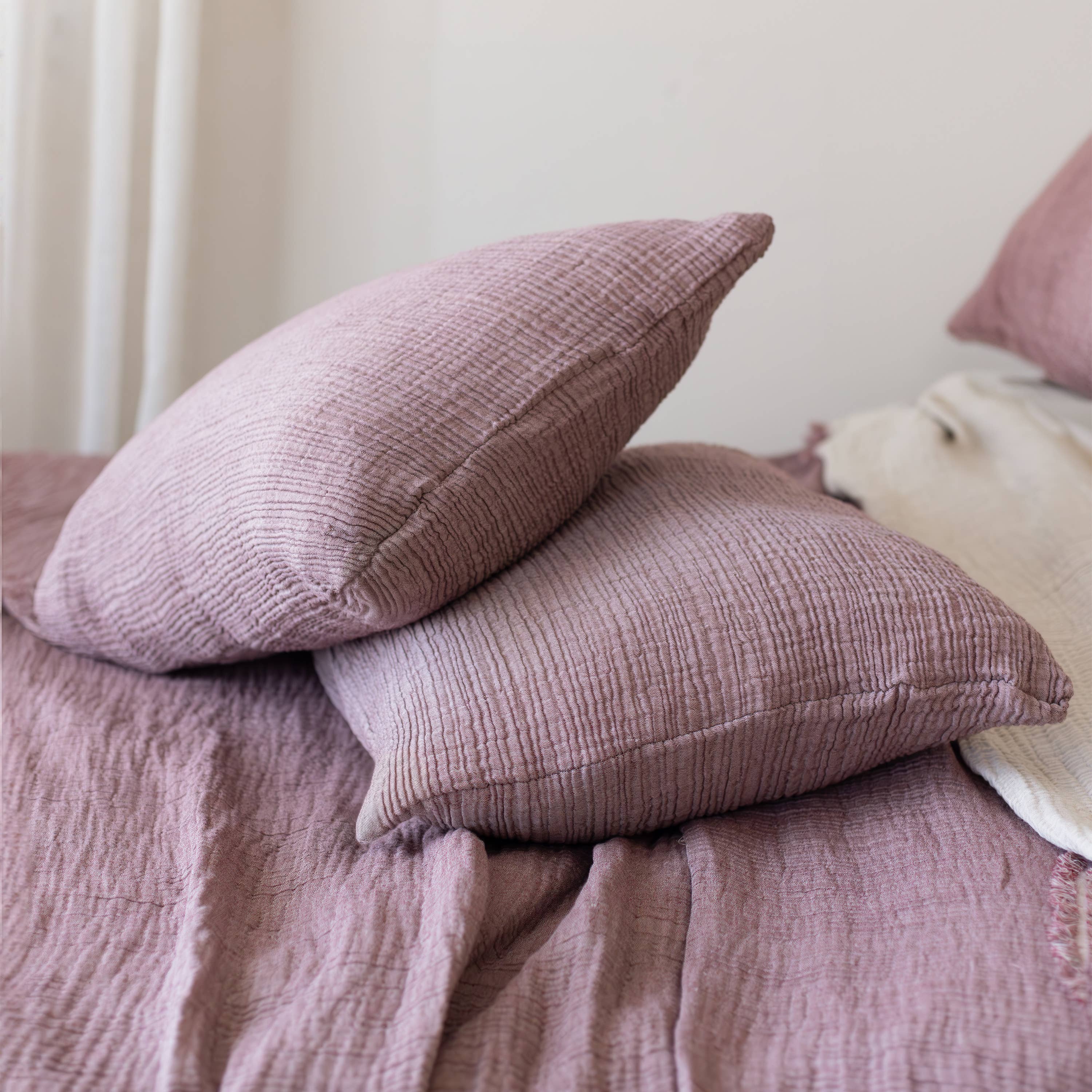 Vivamaison - Vente Plaids - Couvre-lit en mousseline frangé 100 % coton doux, 4 couches premium74