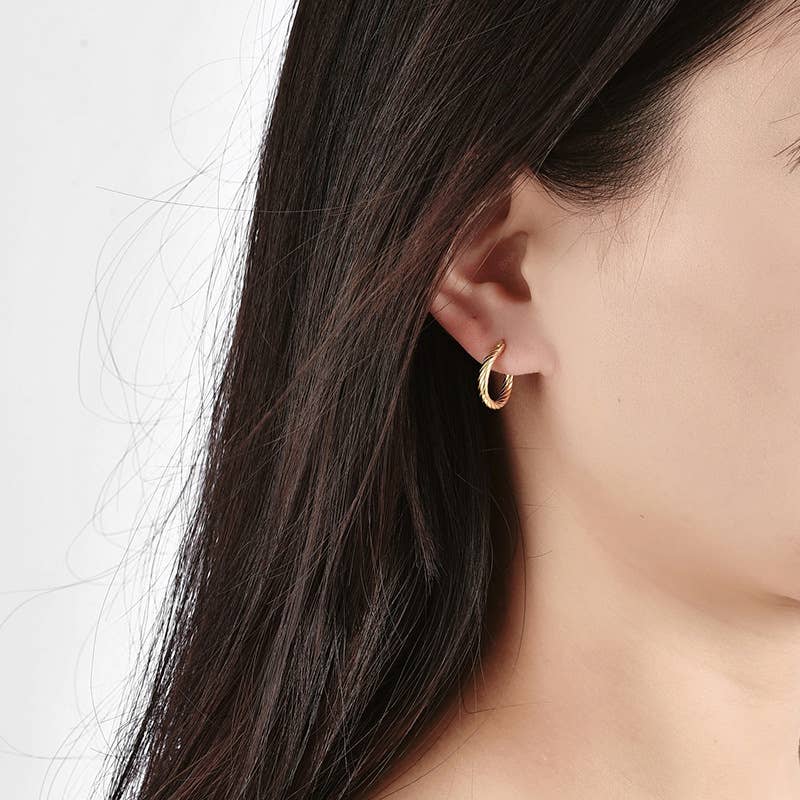 Gemcohub - Wholesale Hoop Earrings - Threaded 925 Sterling Silver Round Earrings1