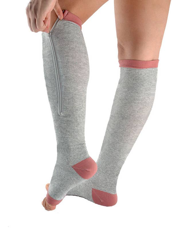 VIGOR - Wholesale Socks – Unisex - Zipper Compression Socks, Calf Knee High, Open Toe Support8