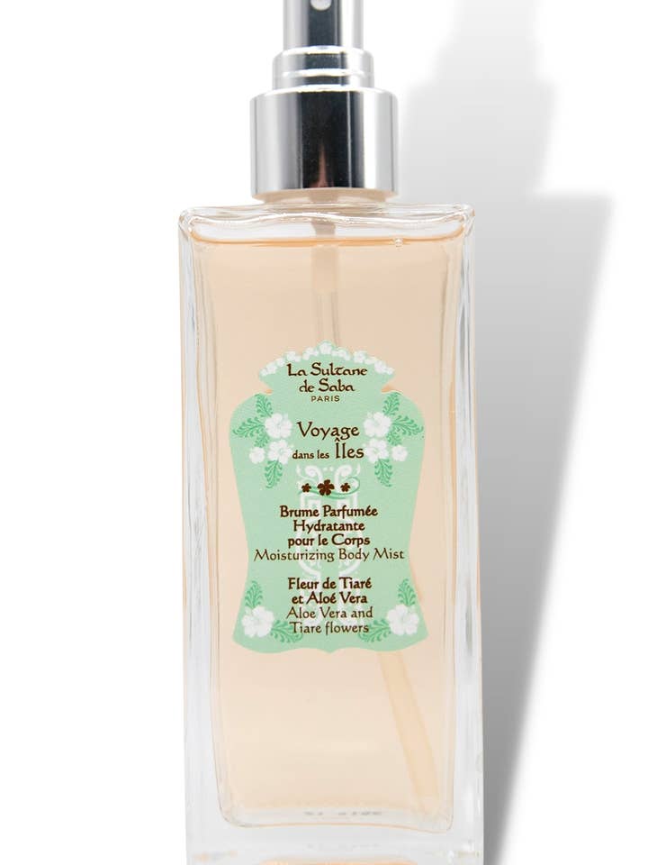 Brume hydratante pour le corps - Fleur de tiaré et aloe vera - Journey To The Islands pour la vente par La sultane de Saba