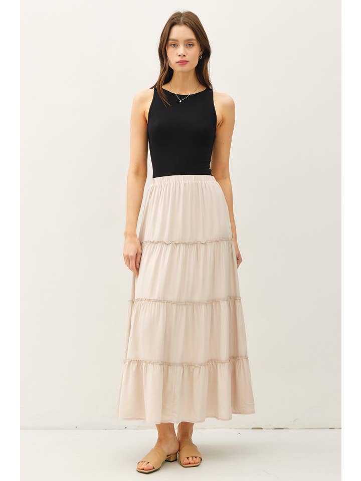 Be Cool - Wholesale Skirt - Women's - TIERED MAXI SKIRT