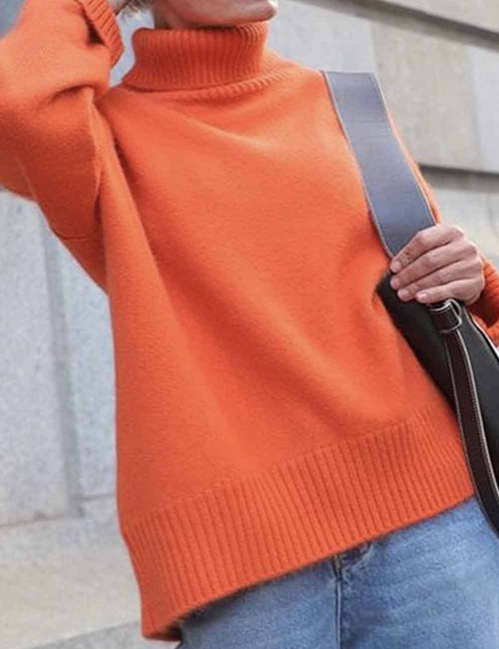 Sweetkama - Wholesale Knit Sweater - Women's - Ladies Solid Color Turthleneck Long Sleeves Knit Sweater11