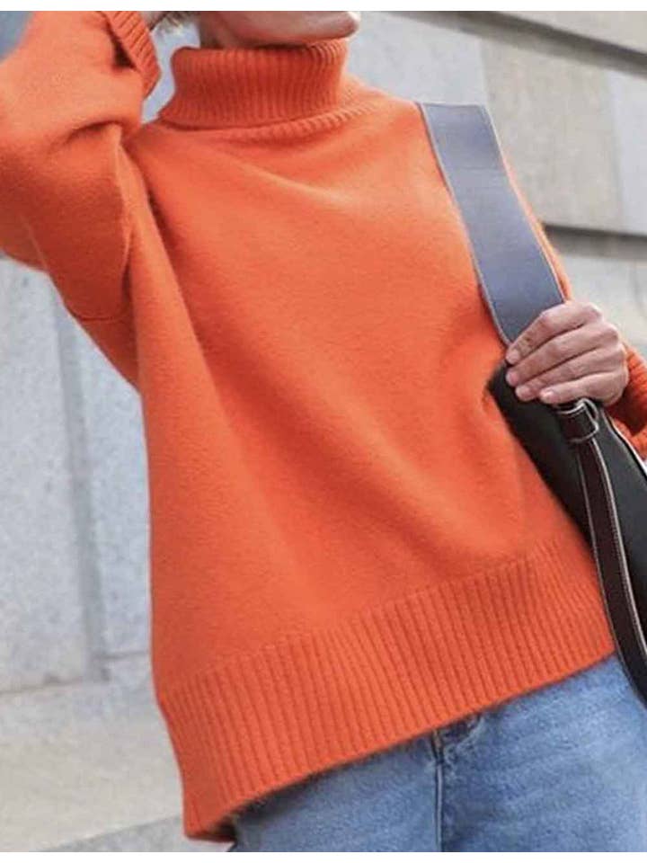 Sweetkama - Wholesale Knit Sweater - Women's - Ladies Solid Color Turthleneck Long Sleeves Knit Sweater11