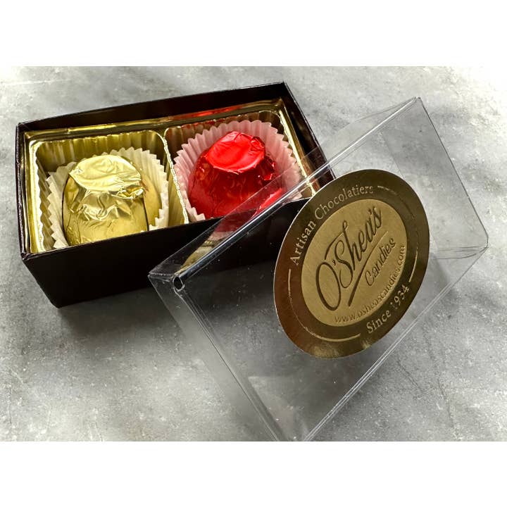 O'Shea's Candies Sweet Shop - Wholesale Chocolate Covered Sweets - 2 PK Milk & Dark Chocolate Foil Wrapped Cordial Cherries Box