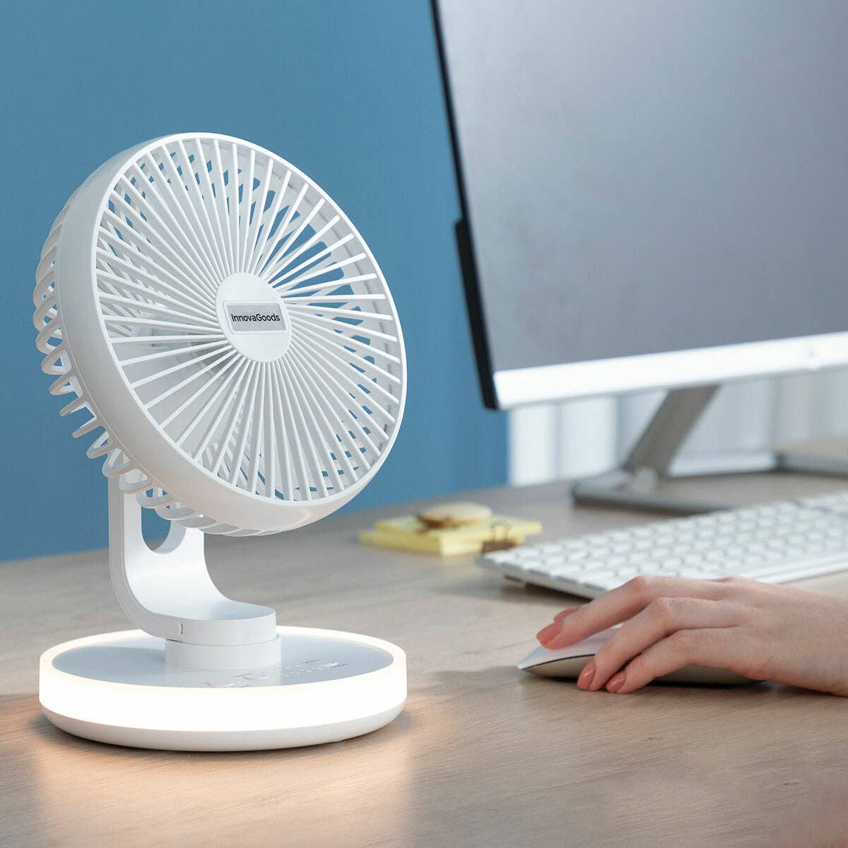 InnovaGoods - Wholesale Handheld Electric Fan - InnovaGoods Ø6.6" Rechargeable Desk Fan with LED FanLED 4000 mAh2