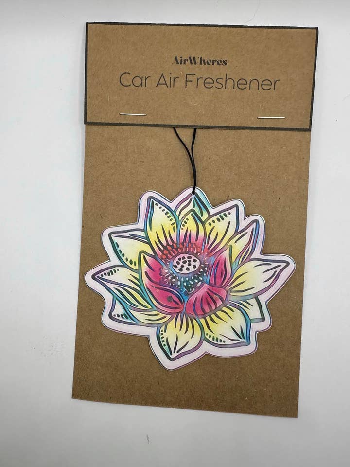 Lotus Flower Car Air Freshener Customizable Yoga Holistic for wholesale by airWheres