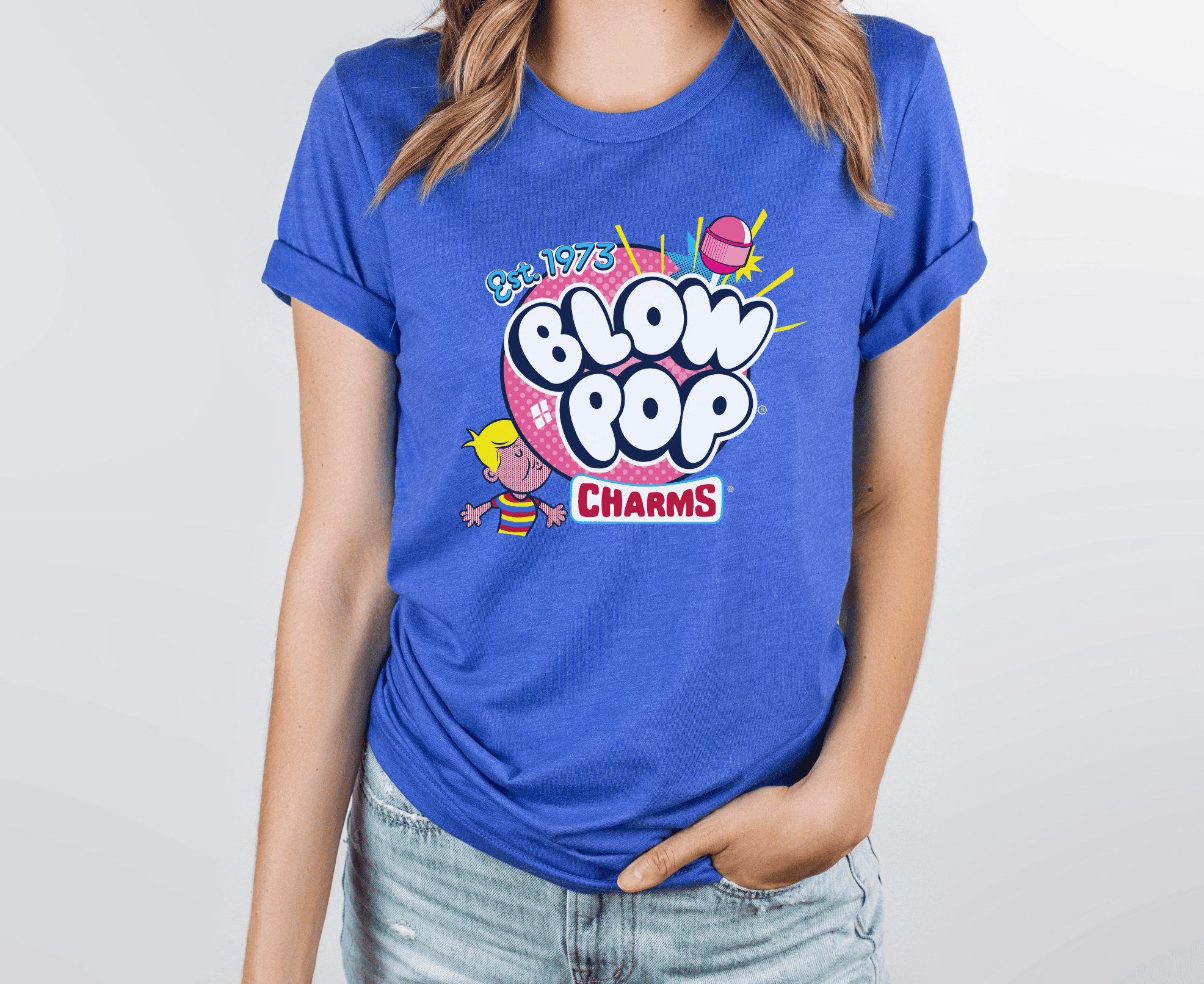www.sweetvintagetees.com - Wholesale Screen Printed T-Shirt - Unisex - Blow POP® Retro Charms Tee | Pop Art Inspired Vintage Unisex Shirt3