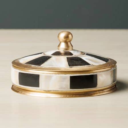 Chehoma USA - Wholesale Decorative Box - Tiny black & white brass box0