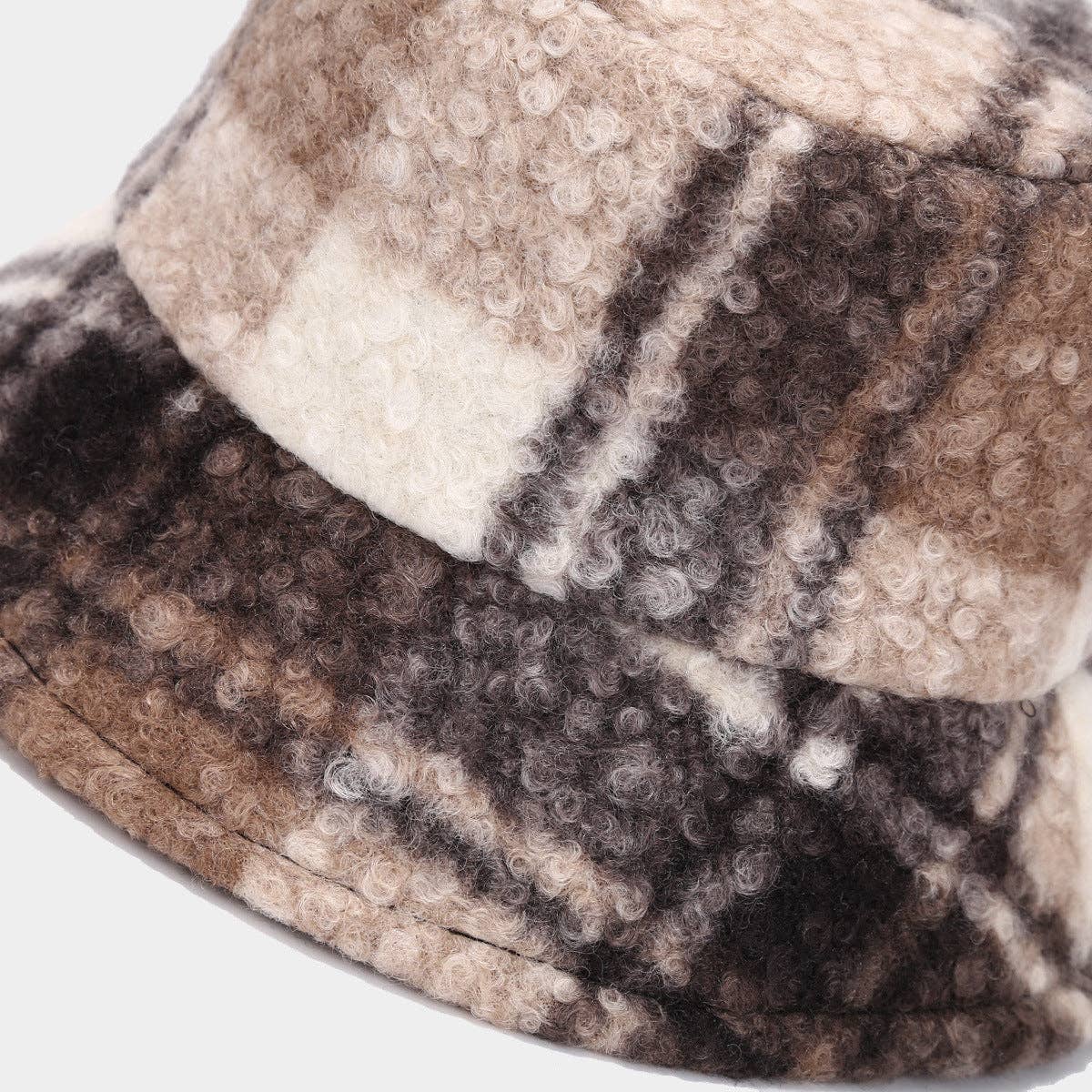Dipped Shop - Wholesale Bucket Hat - Women's - Vintage Fuzzy Plush Thick Warm Bucket Hat DP25G7433