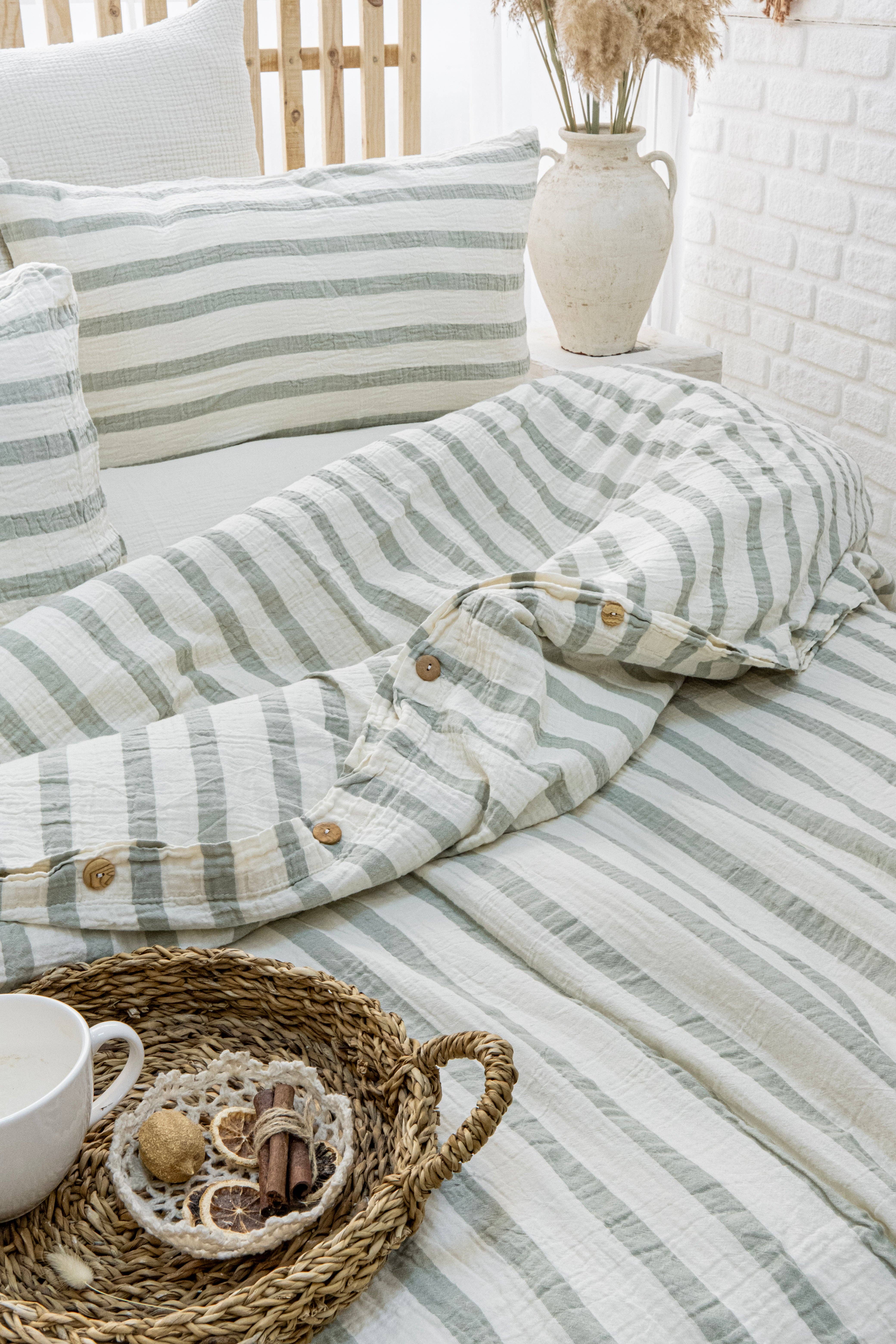 Naturloom - Wholesale Bedding Set - GOTS Certified Organic Muslin Duvet Cover Set with Fitted Sheet and Pillowcases – Hypoallergenic Cotton Bedding17