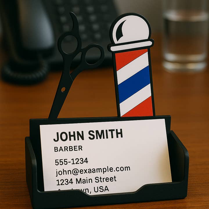 Barber Shop Business Card Holder for wholesale by MAO Wholesale