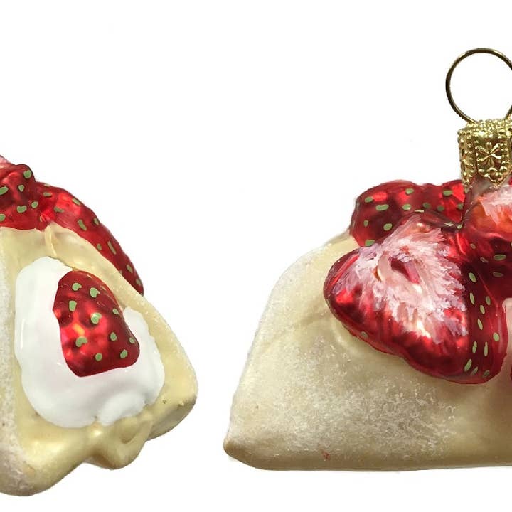 Pinnacle Peak Trading - Wholesale Ornament Set - Strawberry Filled Cannoli Cake Polish Glass Ornament Set 2