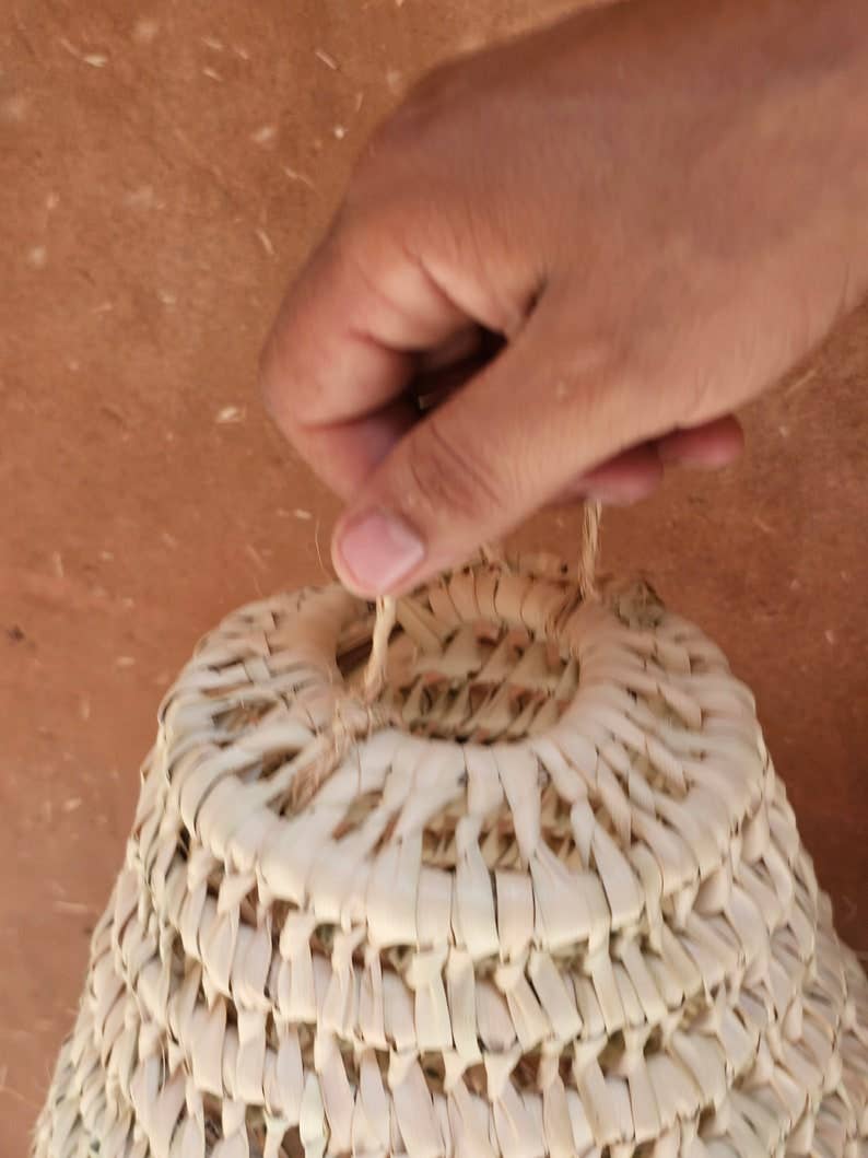 Melecraft - Venta al por mayor Lámpara de araña y colgante - Lámpara colgante marroquí de paja con flecos multicolores6