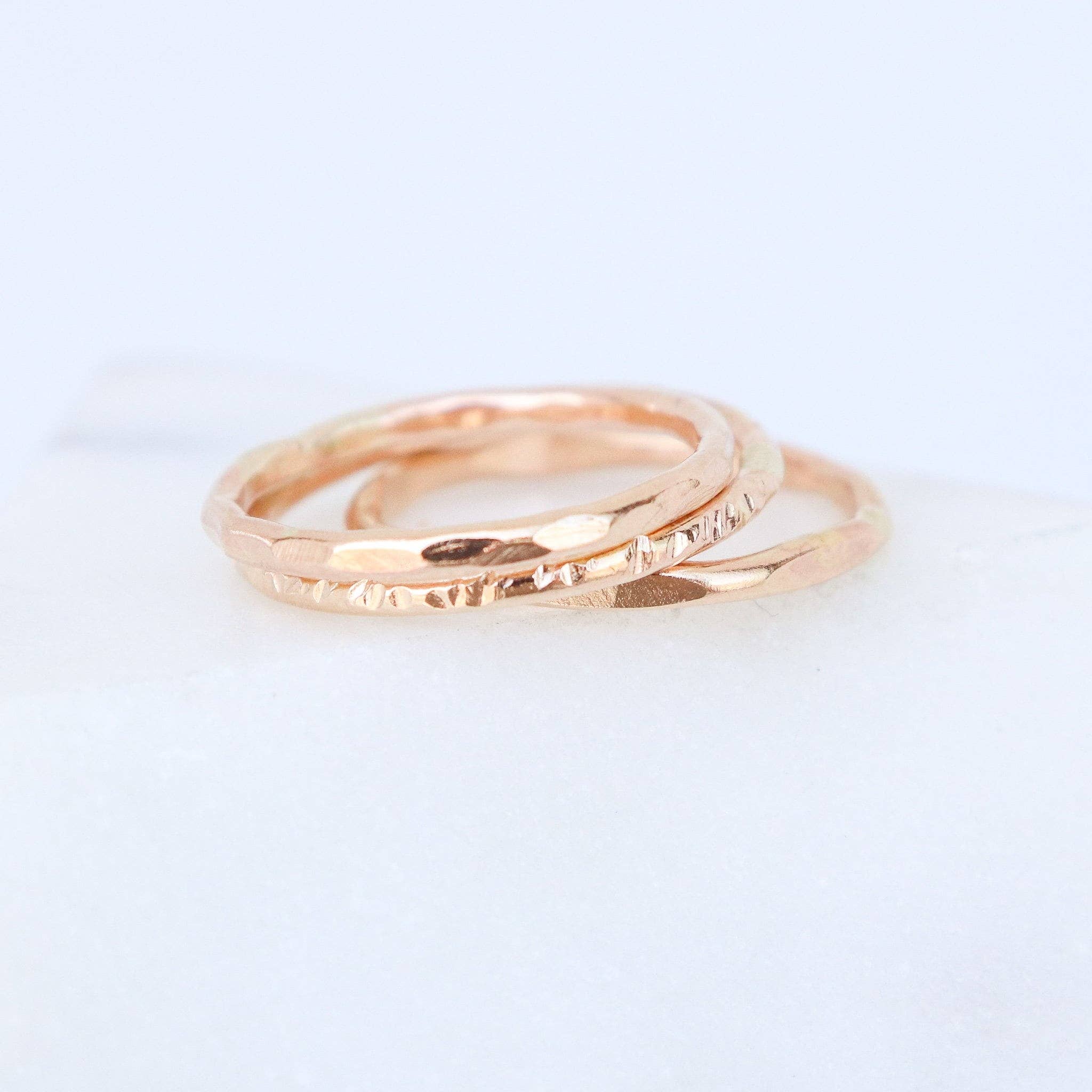 Meadowbelle - Vente Anneau/bague à empiler - Bagues empilables remplies en or 14 carats, ensemble de 31