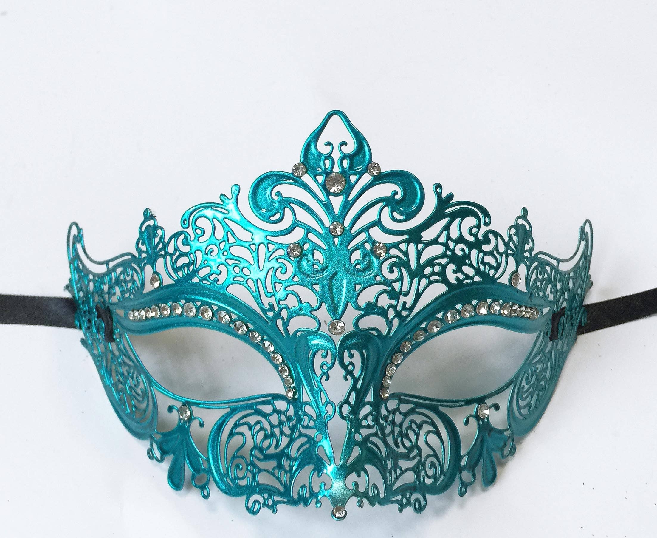 Mardi Gras Creations - Wholesale Costume - Unisex - Whimsical Metal Laser Cut Mask With Fleur De Lis6