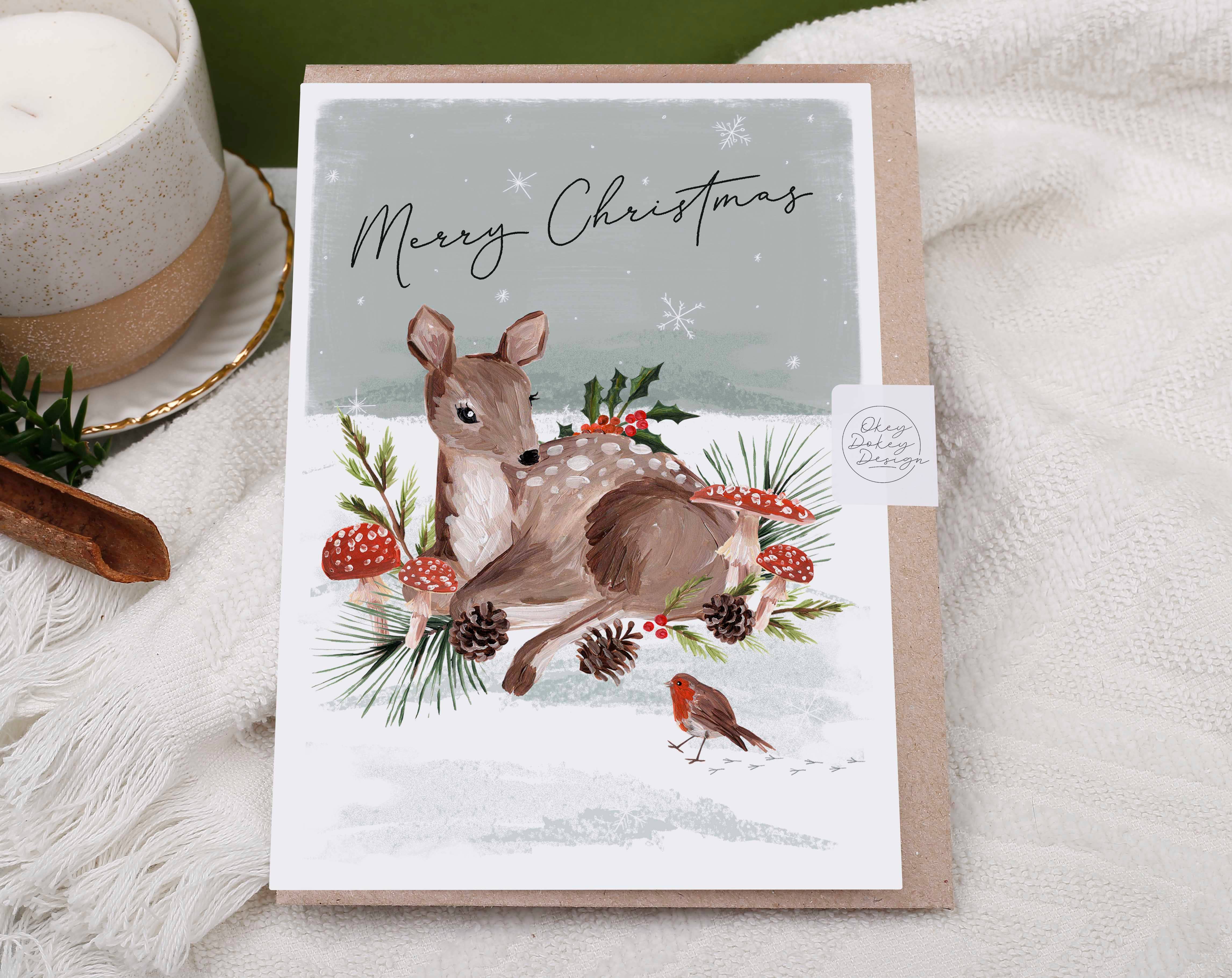 Making Meadows Ltd - Wholesale Christmas Card - Christmas Card | Holiday Greeting Card | Snowy Reindeer2
