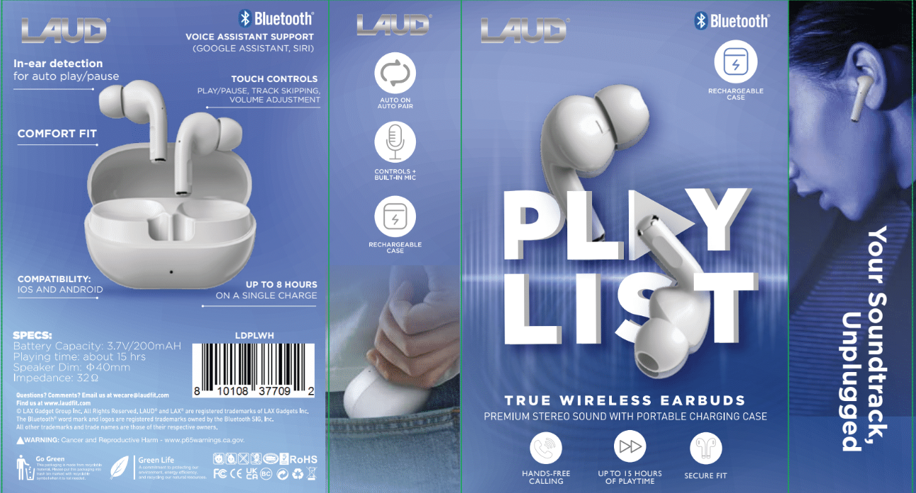 LAX Gadgets - Vendita all'ingrosso Cuffie - Auricolari Bluetooth Wireless con Cancellazione del Rumore Playlist10