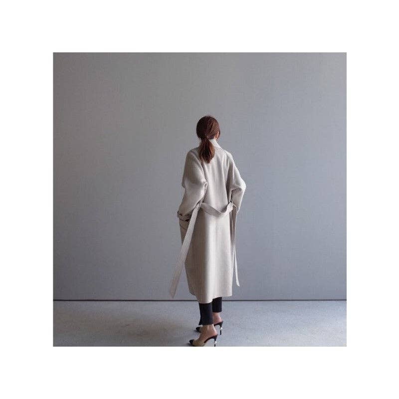 UZ Wholesale Store - Wholesale Coat – Women’s - Solid Color Reversible Cashmere-like Medium-Length  Coat3