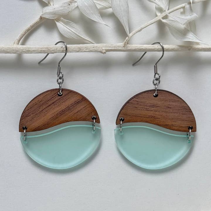 Bad Moon Rising | colorful two tone dangle earrings for wholesale by The Lonely Pine