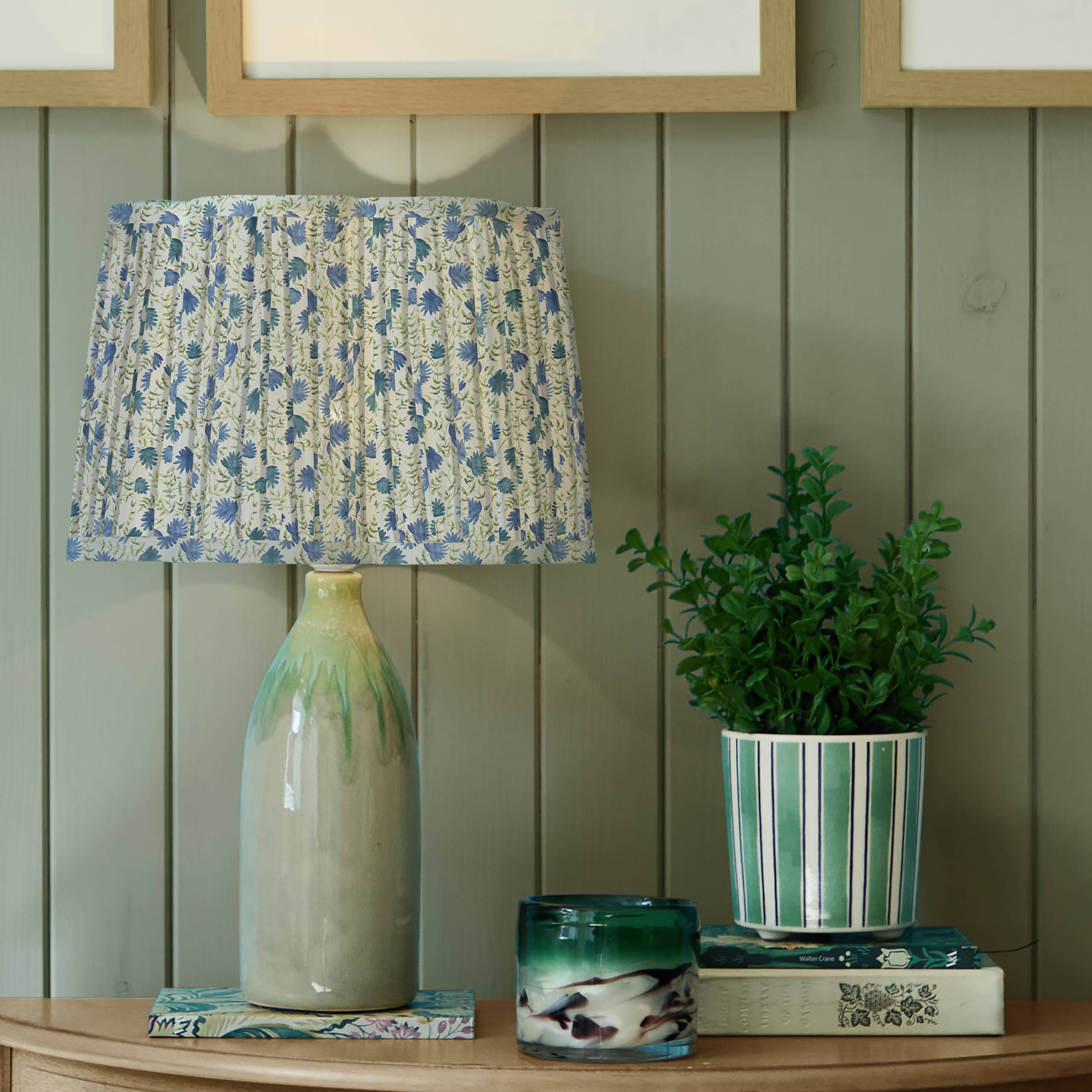 Elai Pleated Scalloped Lamp Shade Denim for wholesale on Faire4