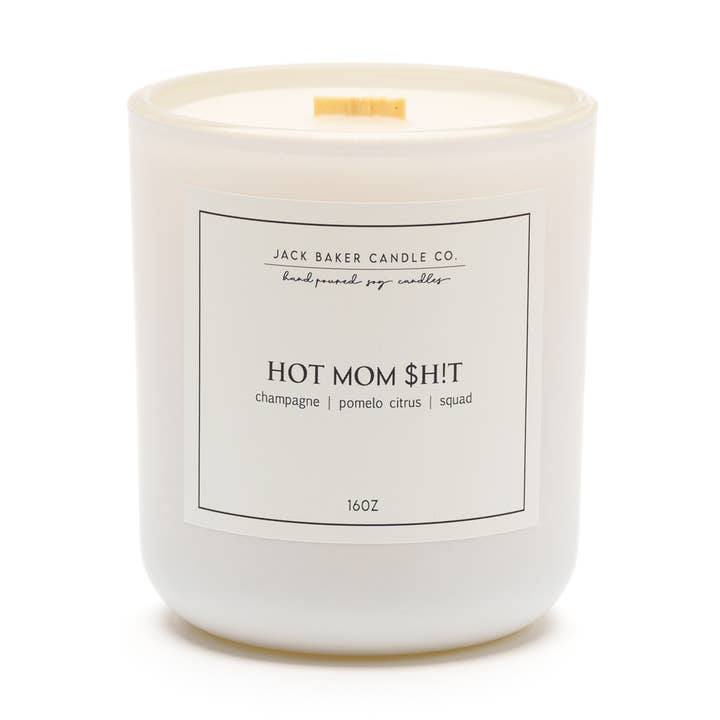 White Linen Collection - Hot Mom $h!t 16 oz for wholesale by Jack Baker Candle Co