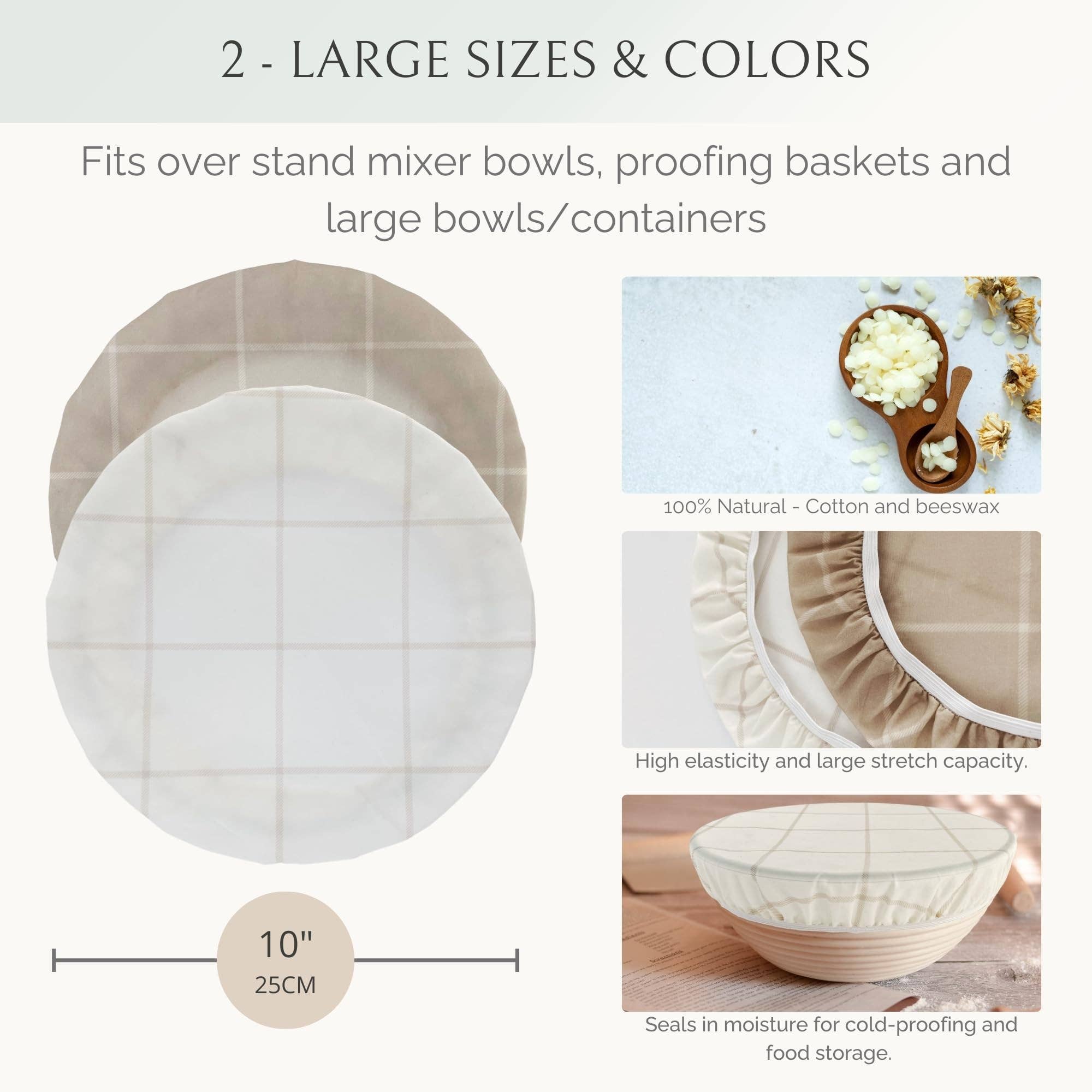 Nectar & Nest – wholesale Livsmedelsförvaring omslag/väska – Återanvändbara bivaxskålsöverdrag för brödjäsning2