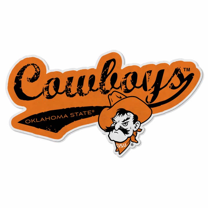 Oklahoma State Distressed Shape Cut Pennant for wholesale by Rico Industries