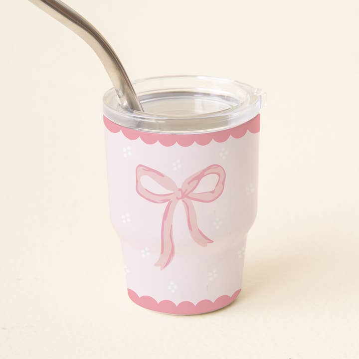 The Darling Effect - Wholesale Shot Glass - 2 oz Tiny Tumbler-Bow Pink2
