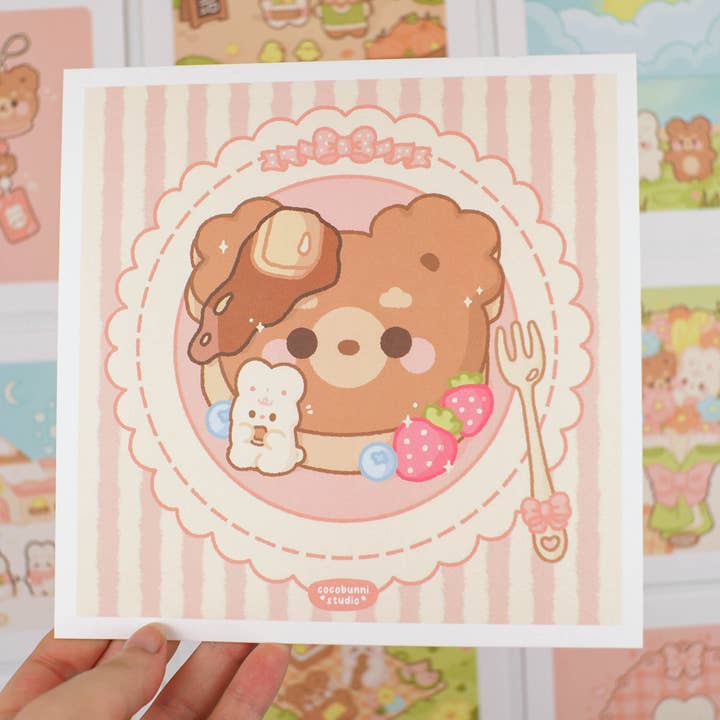 Impression artistique Pancake Bear pour la vente par cocobunni studio