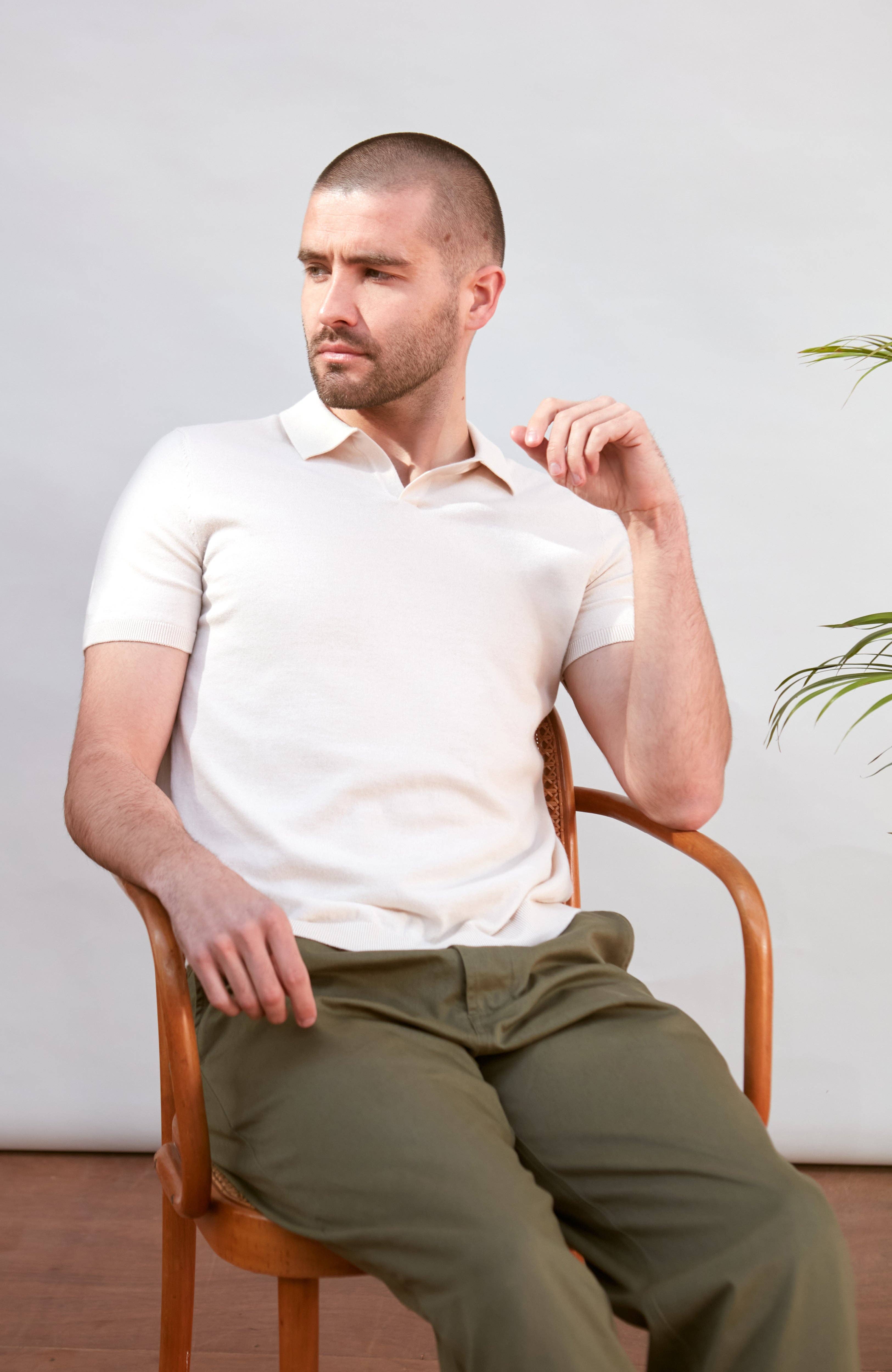 Paul James Knitwear - Wholesale Polo - Heren - Heren Ultra Fijne Katoenen Poloshirt Zonder Knopen33