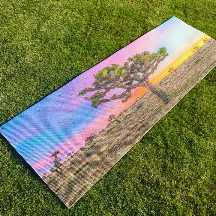 Yoga Photo Mats – Großhandel Yogamatte – Joshua Tree Sunset Yogamatte - schwarze Rückseite