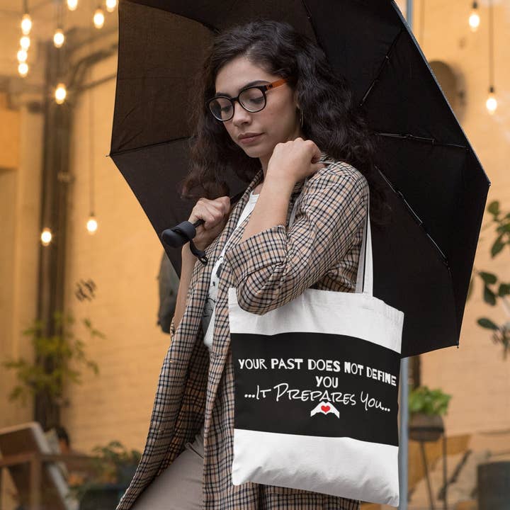 Tote bag inspiracional, tote bag estético, artsy tote bag, art tote bag positivo, art tote bag positivo, tote bag de fazenda, vários tamanhos, envio gratuito por atacado de Ambiguous Designs