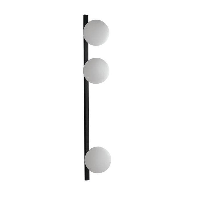 Gruppo F.T - Wholesale Sconce - Enoire wall lamp in matt black metal with opal glass diffusers, available in three sizes2