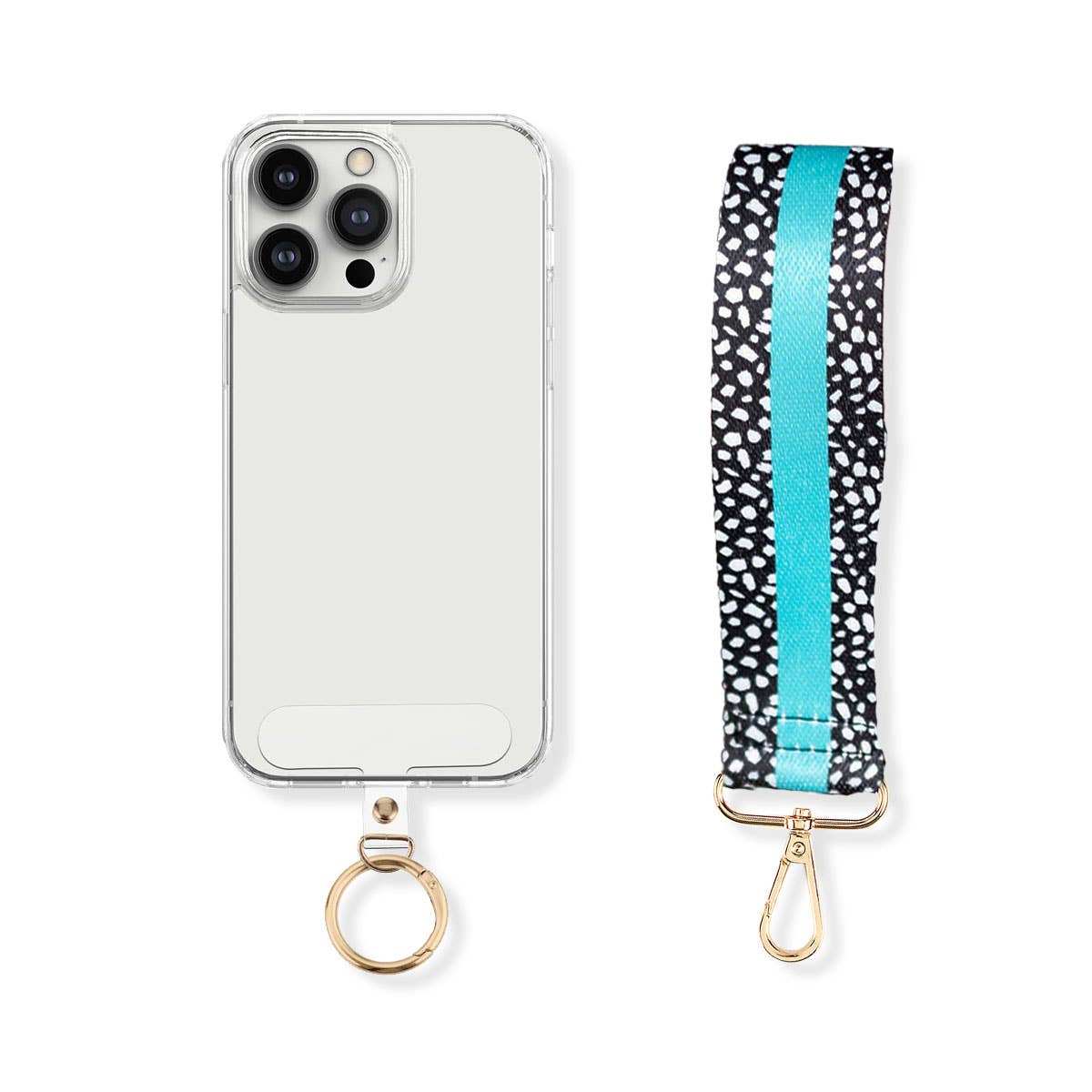 Viv&Lou - Wholesale Phonecase Strap - Aqua Dot on the Go Phone Wristlet1