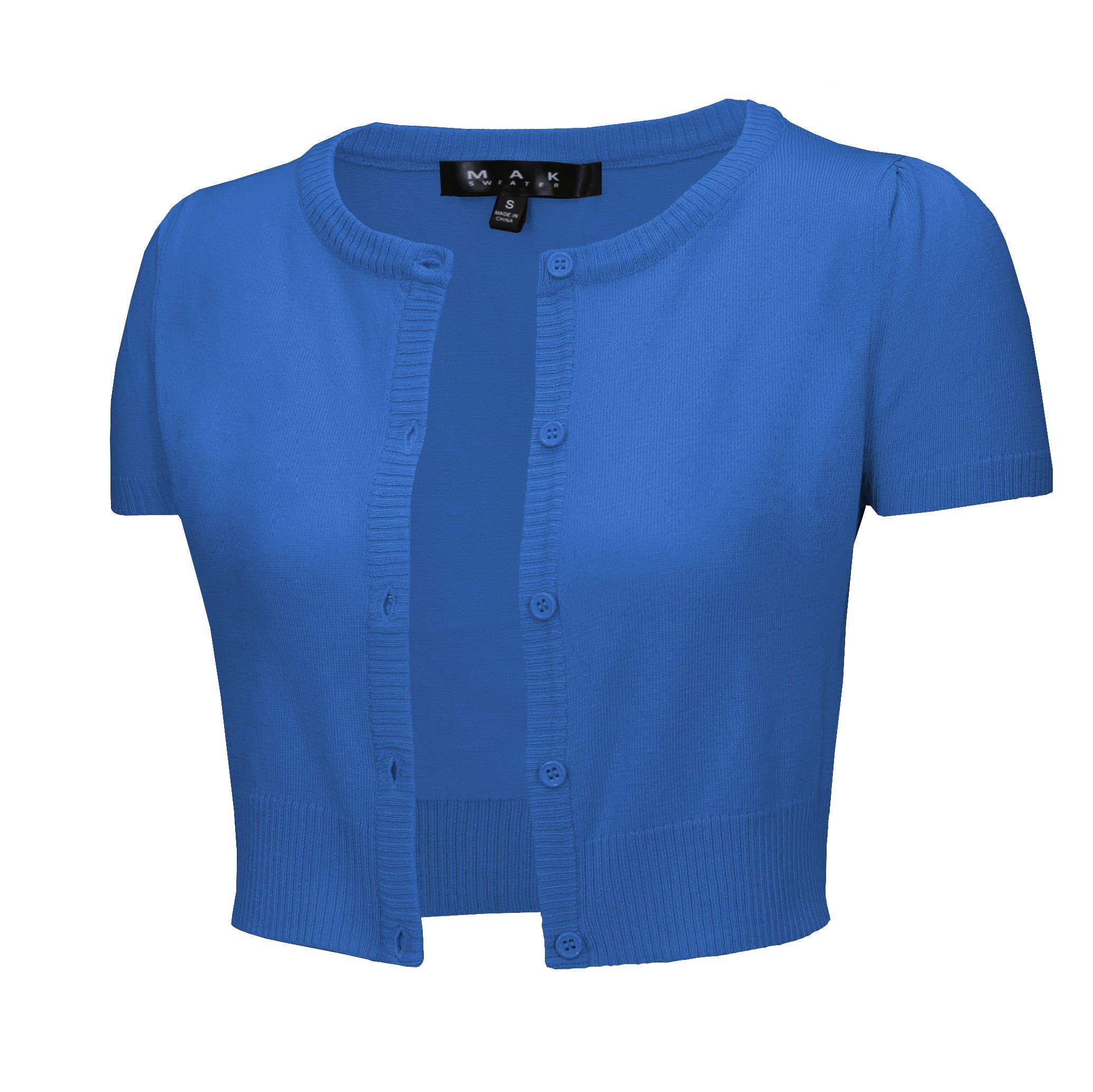 Mak - Vente Cardigan – femme - Cardigan court à col rond à manches courtes CB053650