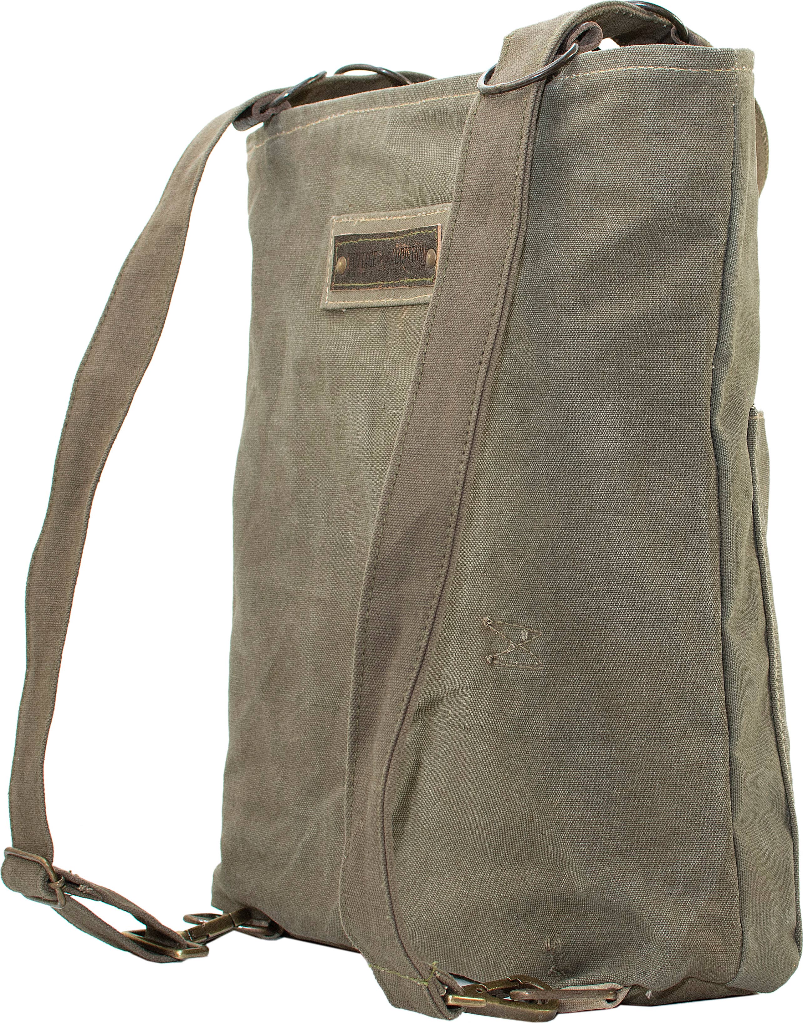 Vintage Addiction - Wholesale Backpack - Unisex - RECYCLED MILITARY TENT CROSSBODY/BACKPACK4