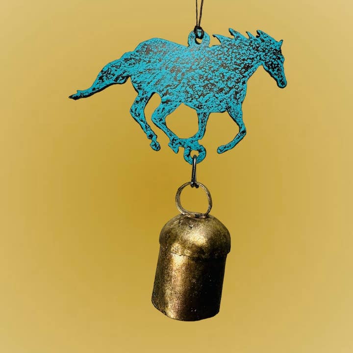 HORSE wind chime Cowboy bell Western ornament Texas Ranch for wholesale by Iron Jewel