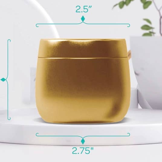 Thy Will Bee Done Apiary - Wholesale Travel Candles - Luxe Gold Candles With Wooden Wicks. Luxury 4oz Soy Candles