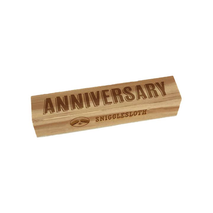 Anniversary Drop Shadow Rectangle Rubber Stamp for Stamping Crafting for wholesale by Sniggle Sloth