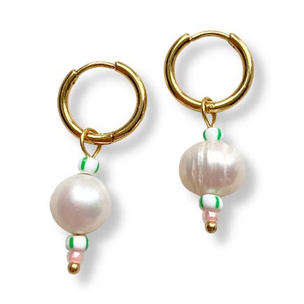 Green Pearls earrings - Gold for wholesale by TOMMASINI