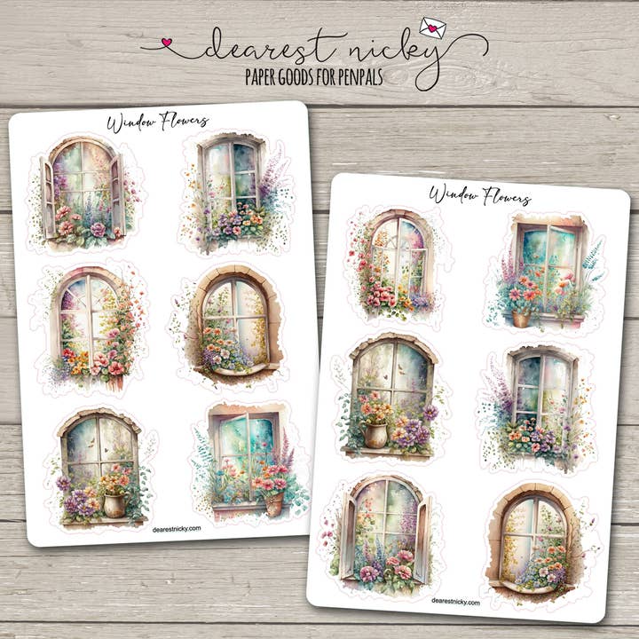 Pegatinas de Flores para Ventanas - 2 Hojas para venta al por mayor de Dearest Nicky