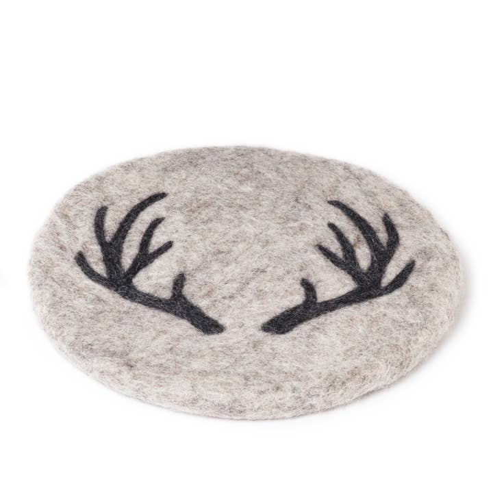 Abbott - Wholesale Trivet - Stag Horn Trivet-Oatmeal-8"D